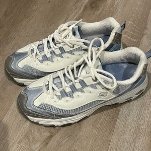 Skechers Women's White and Blue Athletic Shoes